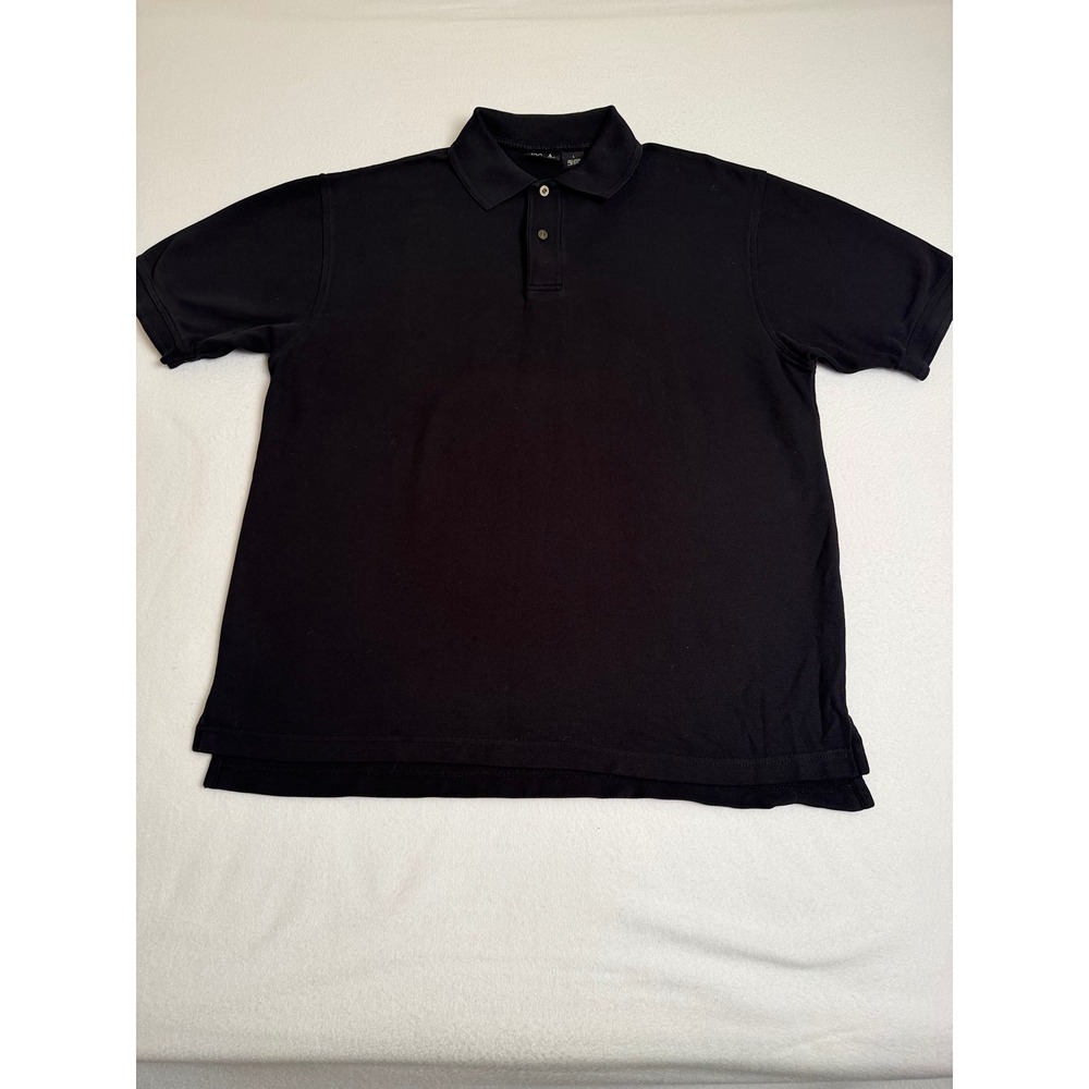 Jos. A. Bank Mens Traveler Collection Black Cotton Pique Polo Shirt Large